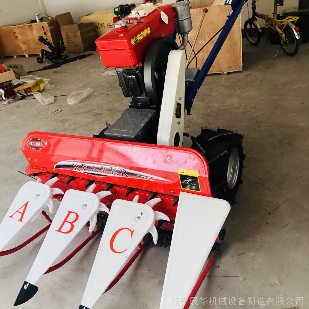 hand-push combine harvester, diesel cutter and swather, side-discharging handheld combine harvester