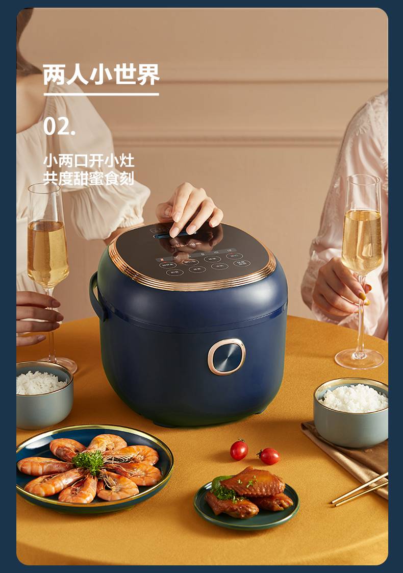 Bear Mini Rice Cooker, Multi-Function Household 3L Smart Pre-Set Timer Mini Rice Cooker, Steamer